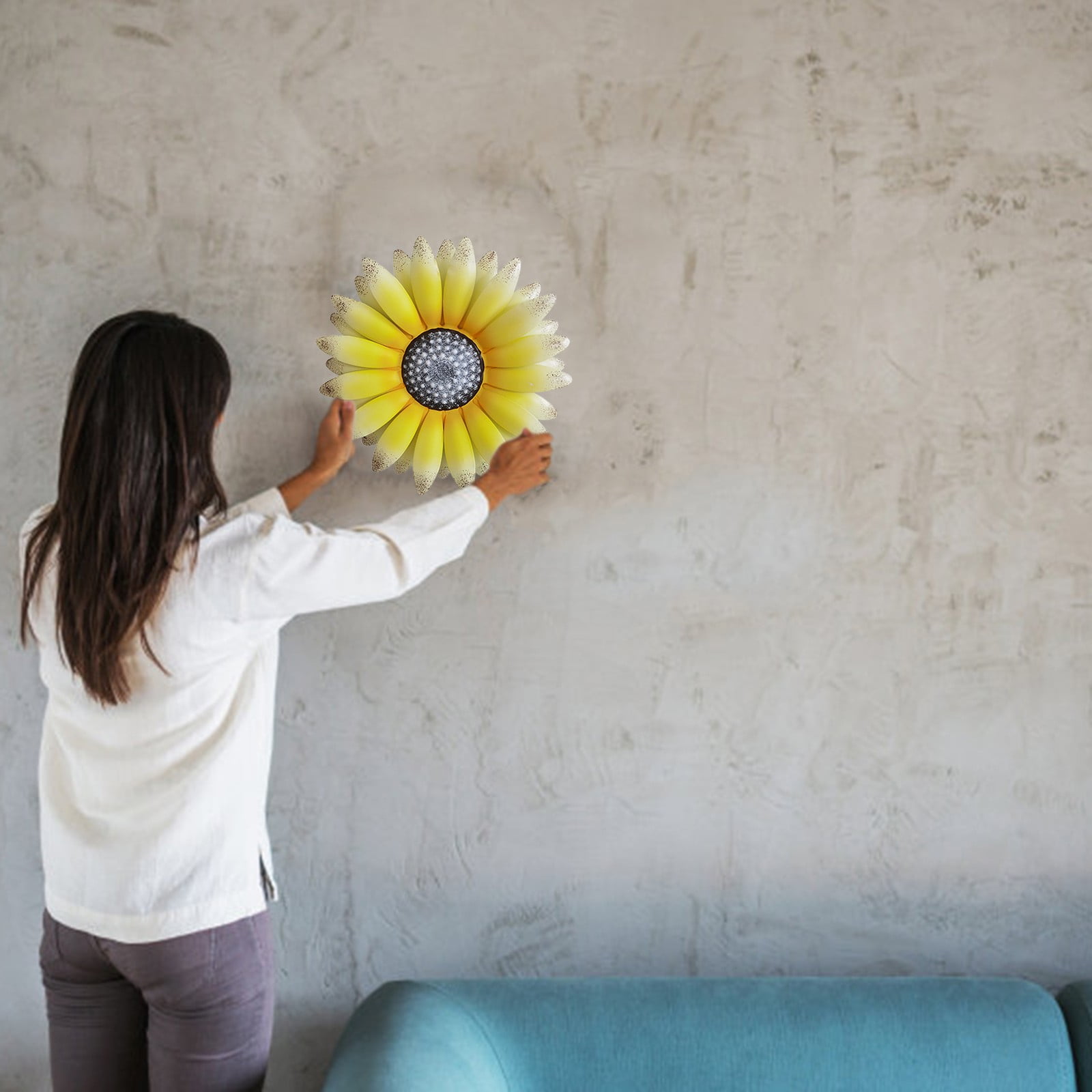 Feinib Clearance! Decoration Rustic Wall Decor Metal Flower Wall Art