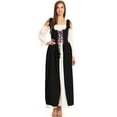 thumbnail image 1 of Feinuhan 2PCS Womens Renaissance Overdress Medieval Irish Off Shoulder Dress Set Halloween Costume, 1 of 5