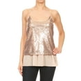 thumbnail image 1 of Feinuhan Fashion Womens Vest Sequin Spaghetti Strap Sheer Ruffle Crop Camisole Tank Top, 1 of 4