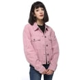 thumbnail image 1 of Feinuhan Women's Casual Corduroy Button Down Long Sleeve Short Jacket Outerwear, Pink, Large, 1 of 6
