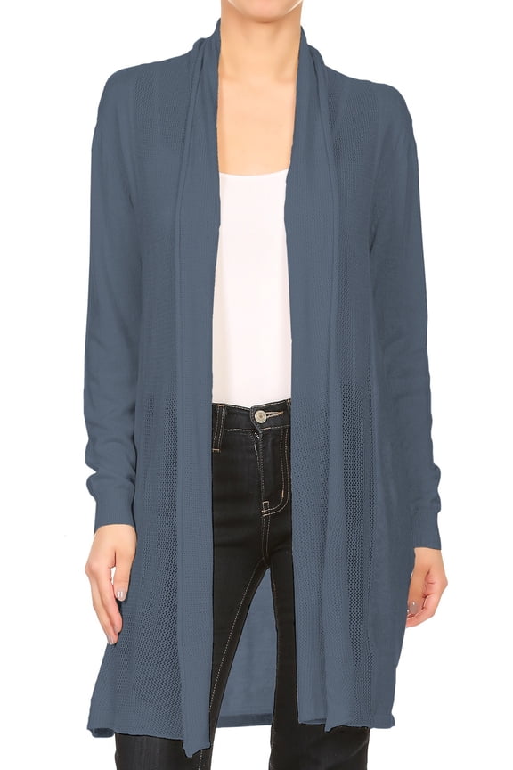 Womens Casual Long Sleeve Oversized Knit Open Front Drape Sweater Cardigans For Women