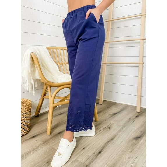 Feinuhan Womens Elastic Waist Loose Fit Casual Cotton Straight Leg Lounge Pants