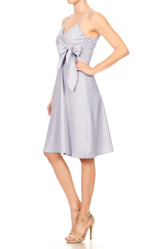 Womens V-Neck Sleeveless Spaghetti Strap Faux Wrap Party Cocktail Dress For Women