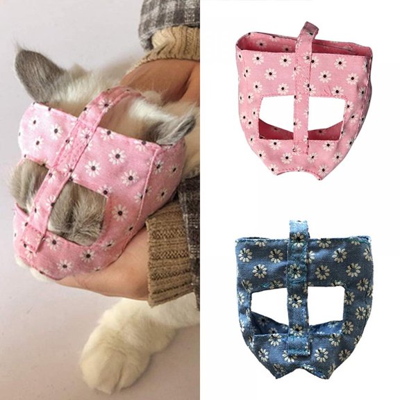 Feiona Cat Muzzle Flower Hook & Loop Closure Relieved Cat Restraint Mask