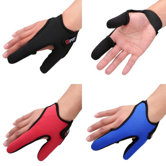 Feiona Fishing Finger Glove 2 Fingers Anti-Slip Breathable Shock Absorption Thumb And Index Finger Gloves Fishing Finger Protector Fis