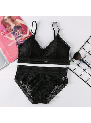 Women's Bra and Panty Set Floral Lace Two Piece Bralette Lingerie Set Push  Up Bra Set Lace Underwear Set Underwire Brassiere Outf