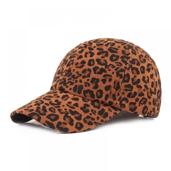 Feiona Womens Leopard Print Baseball Trucker Sport Golf Ponytail Pony Sun Hat Cap