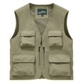 thumbnail image 1 of Feipeng Men's Casual Lightweight Outdoor Fishing Work Safari Travel Photo Cargo Vest Jacket Multi Pockets, 1 of 9