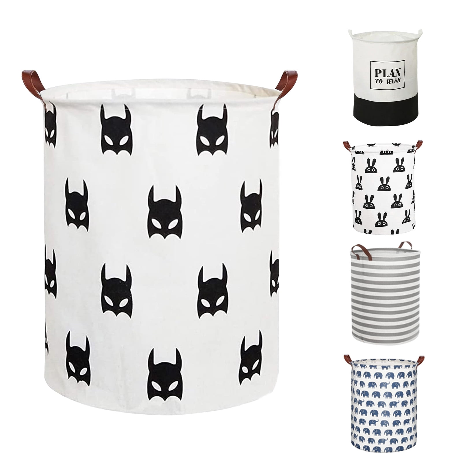 Feiquan Large Canvas Laundry Hamper, Black Bat