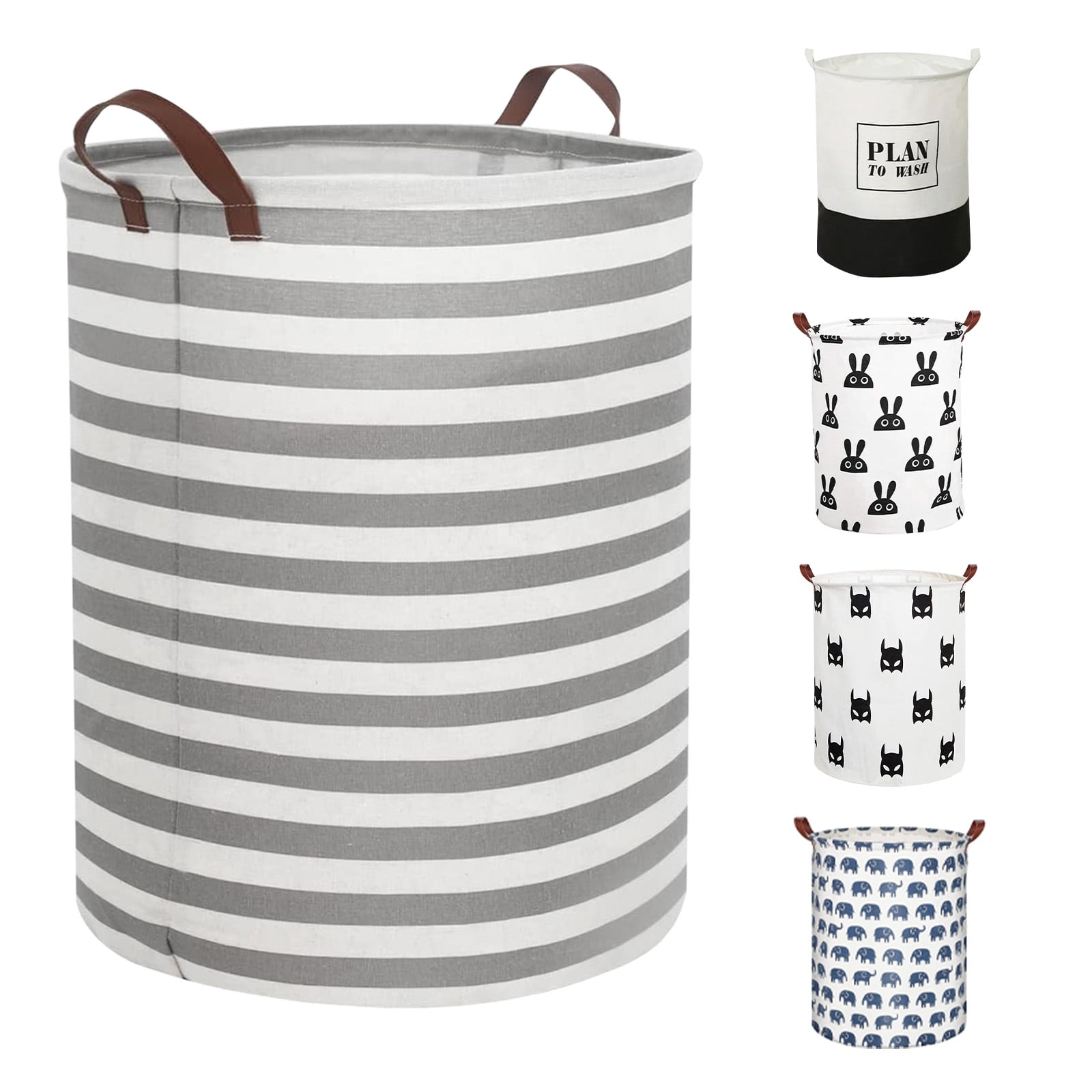 Feiquan Large Canvas Laundry Hamper, Strip