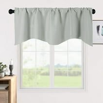 Feiquan Solid Color Polyester Valance Curtains with Rod Pocket ( Light Grey )
