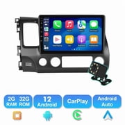 Android 12 Car radio for Honda Civic 2006-2011 Multimedia Stereo Wireless Autoradio Carplay Navigation GPS WIFI Mirror link Camera FM BT