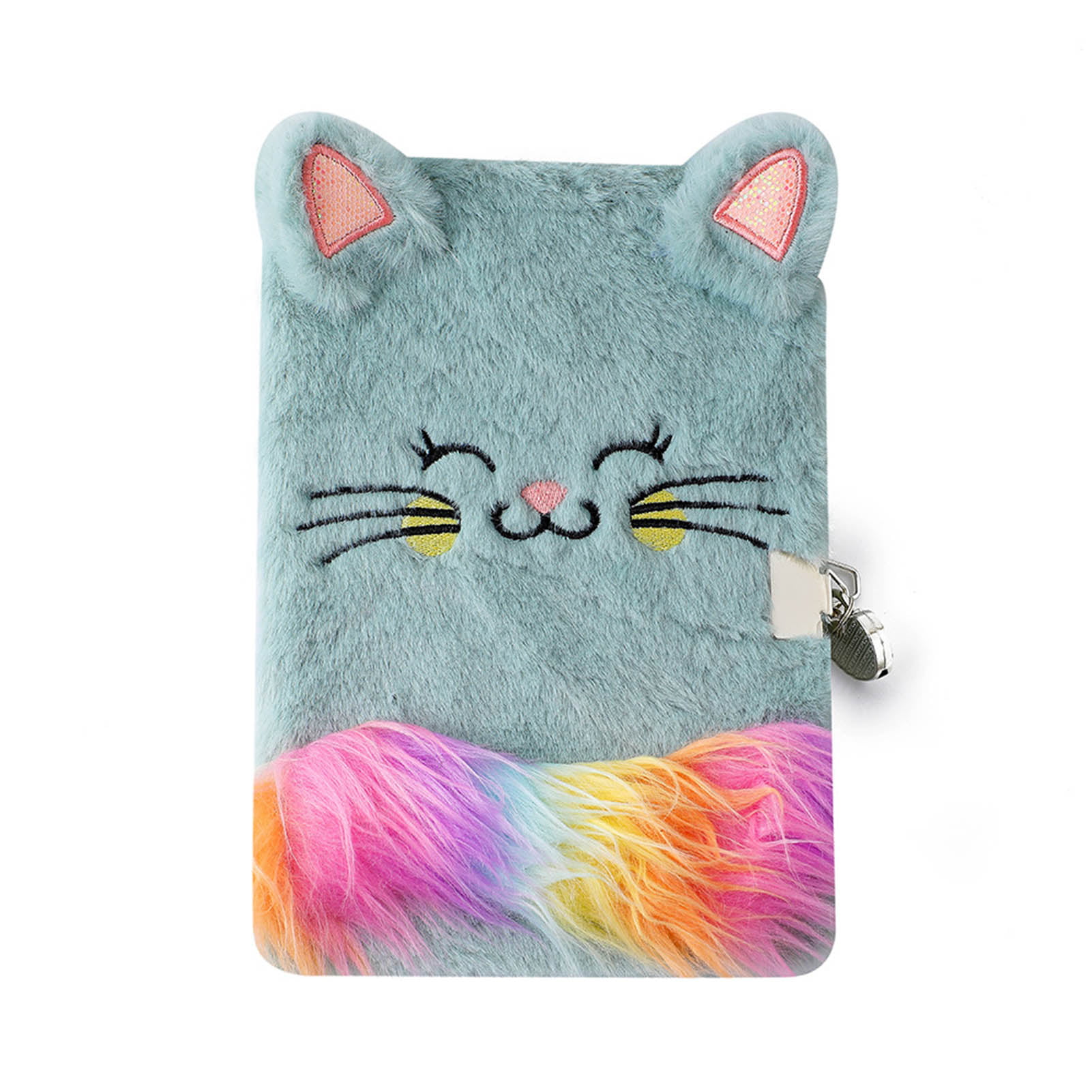FeiraDeVaidade Cute Cat Notebook With Lock Kawaii Diary Journal A5