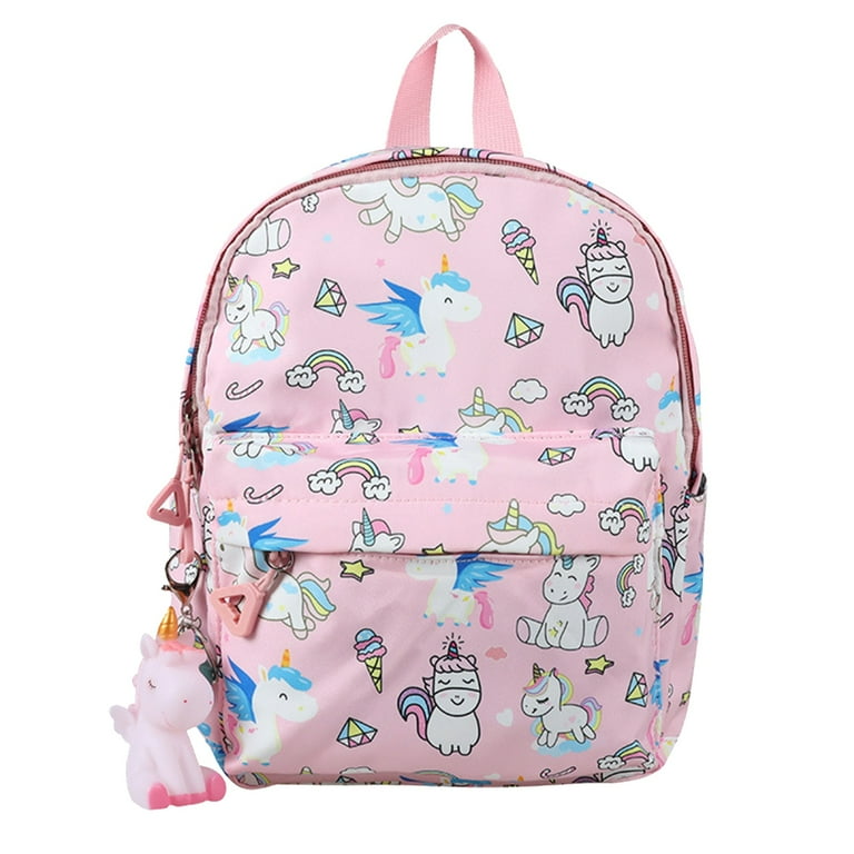 FeiraDeVaidade Kids Cartoon Bag Girl Unicorn School Bag Sekolah