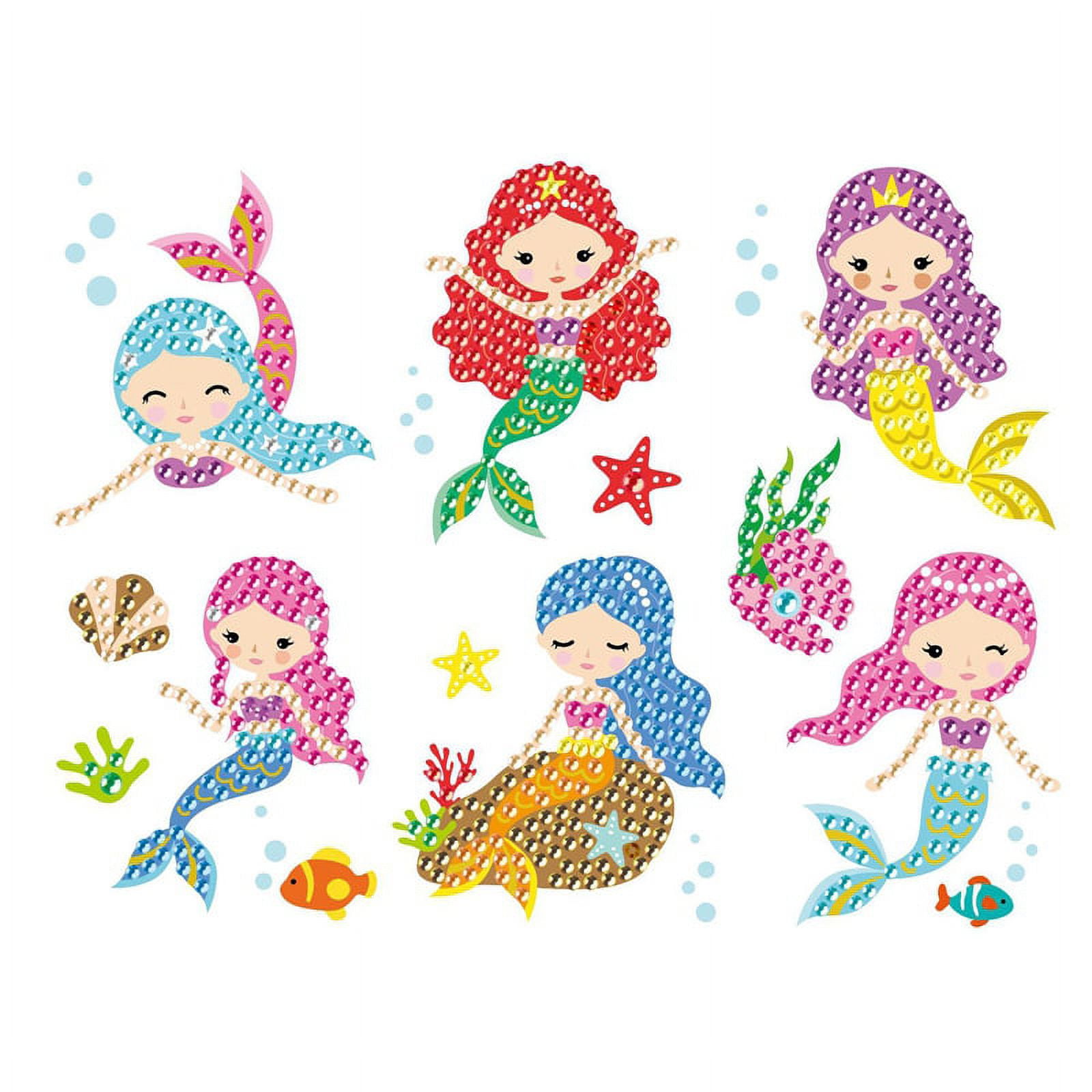 Svance 5D Diamond Art for Kids - 30Pcs Mermaid Diamond Painting Stickers  Gem Art Diamond Painting Kits Diamond Paint by Numbers Arts and Crafts for Girls  Ages 6-8-12 Mermaid Stickers