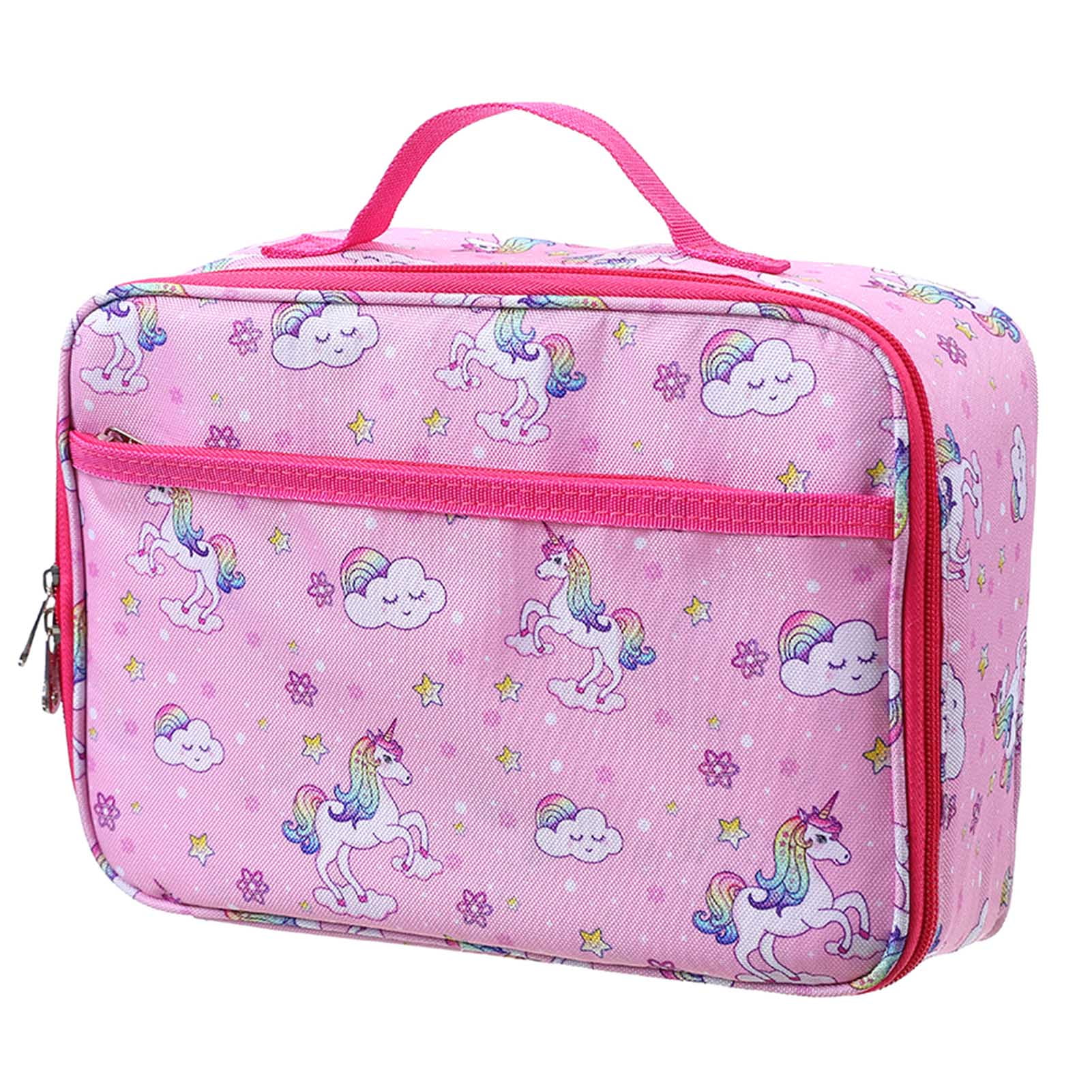 Dandat Unicorn Lunch Box Set, Pink Bento lunch box, Insulated Lunch Bag,  Unicorn Water Bottle, Stickers