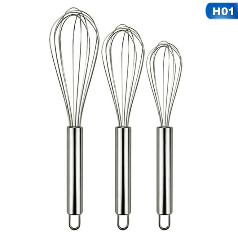 3 Pcs Stainless Steel Whisk Kitchen Utensil Wisk For Blending and Stirring  New