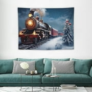 Feiri Christmas Train Photography Backdrop Winter Night Train The Santa Claus Photo Background for Chriatmas New Year Eve Kids Party Banner Decor Supplies Photo Booth Props  40x30in