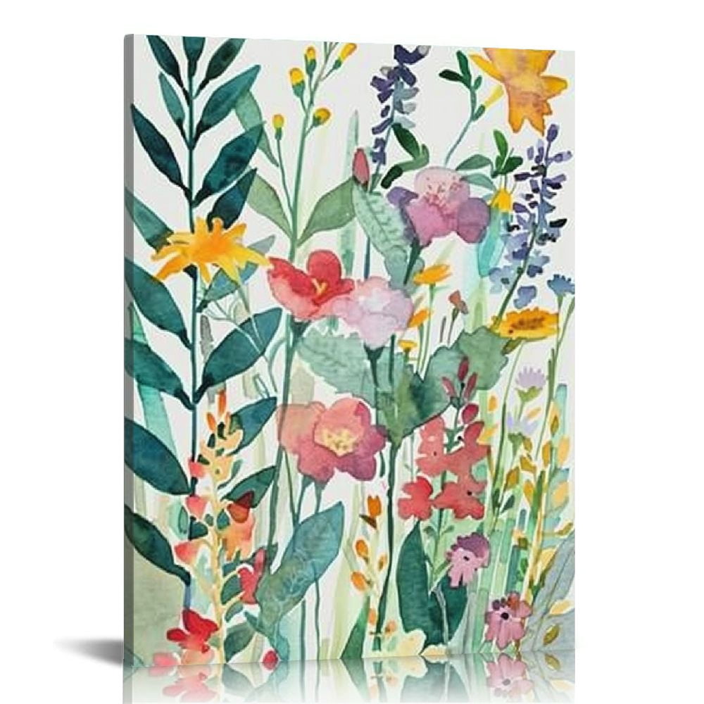 Feiri Colorful Wildflower Wall Art Set of Botanical Wall Art Watercolor ...