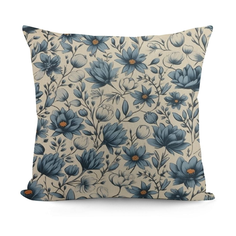 Feiri Flower Pattern Short Plush Pillowcase 1Piece Square Pillow Cover