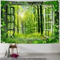 Feiri Forest Nature Landscape Tapestry, Summer Lush Plant Tree Window