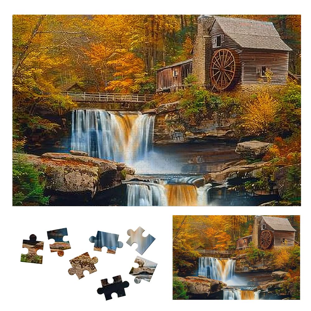 Beautiful Red Tree 1000 Piece Jigsaw Puzzle For Adults - Nature Landscape Autumn Scenery Puzzle