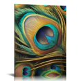 Feiri Peacock Feather Satin Bird Animal Canvas Print Decor Wall Art for