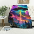 Feiri Space UFO Blanket for Kids, Magic Universe Colorful Rainbow