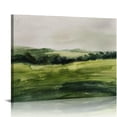 thumbnail image 1 of Feiri  Sylvie Green Mountain Landscape Framed Canvas Wall Art Modern Soft Watercolor Nature Landscape Art for Wall Home Decor 16x12in, 1 of 6