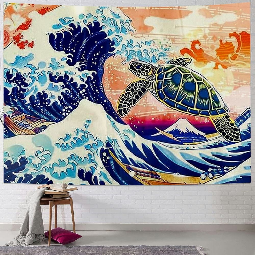 Feiri The Great Wave Tapestry Japanese Ocean Wave Tapestries Trippy Sea ...