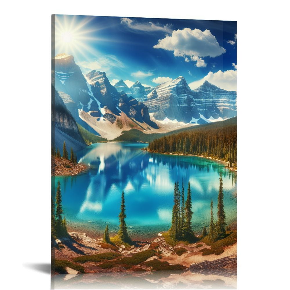 Feiri Wall Art - Landscape View of Moraine Lake and Mountain Range at ...