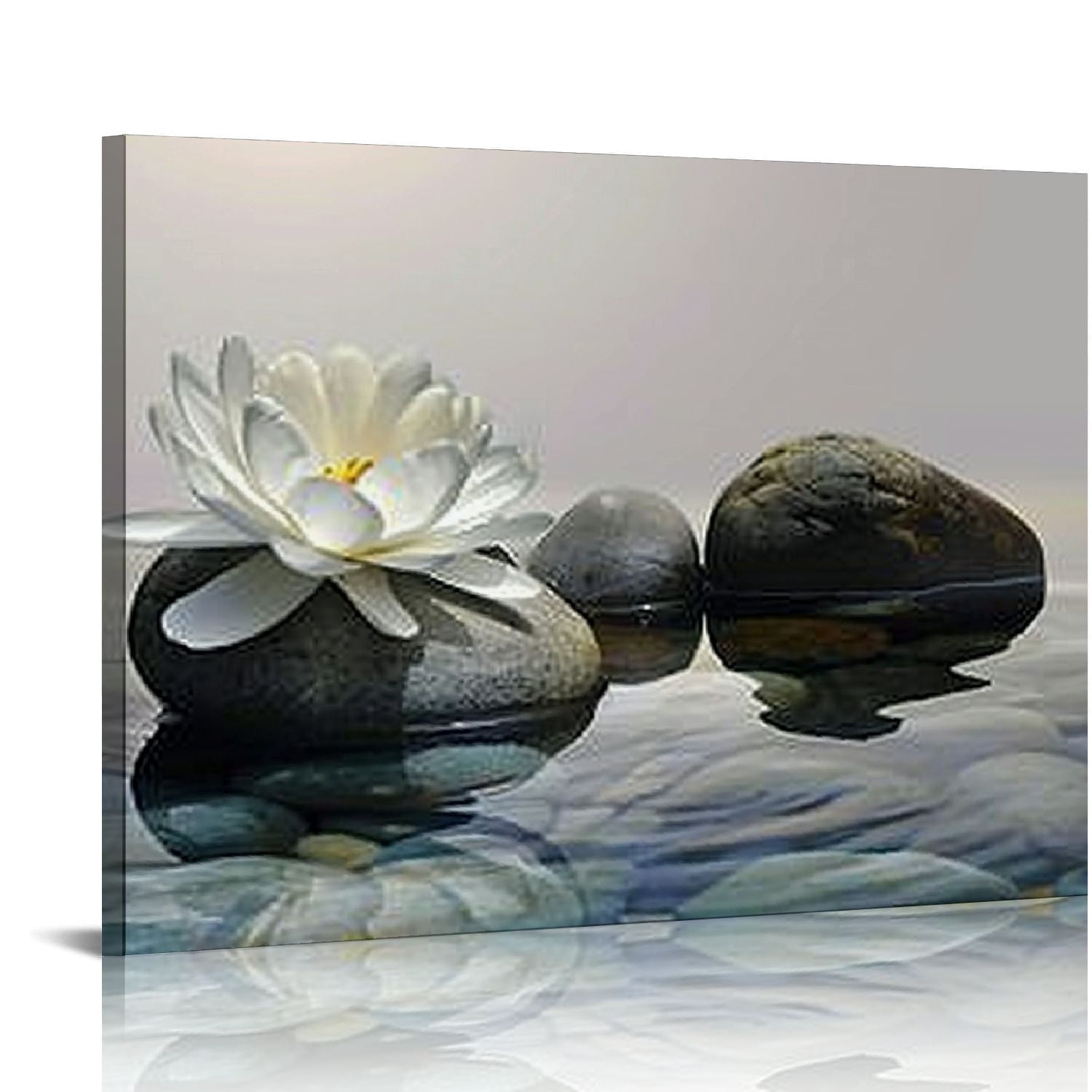Feiri Zen Canvas Wall Art Lotus Flowers and Stones Spa Pictures Wall ...