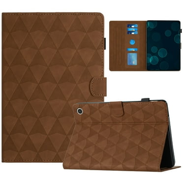 Feishell for Amazon Fire HD 10 2021/HD10 Plus 2021 10.1" Case, Embossed PU Leather Wallet Case with Multiple Angles Kickstand & Pencil Holder, Folio Magnectic Cover with Smart Auto Wake/Sleep,Brown