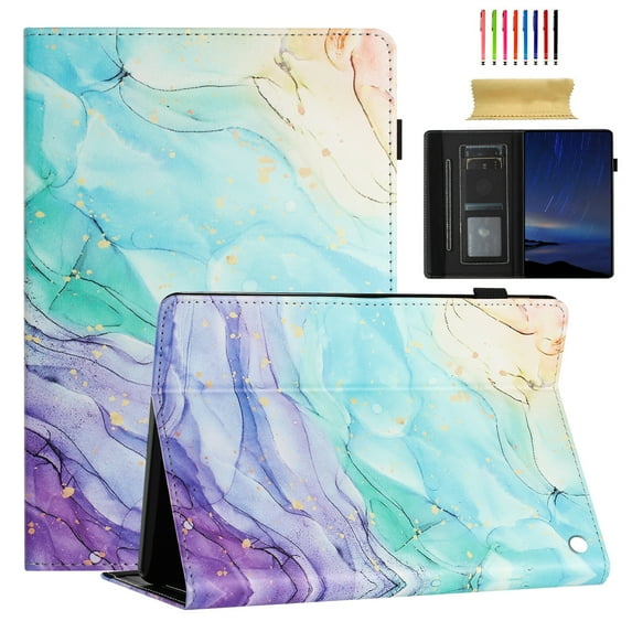 Feishell for Amazon Kindle Fire HD8 2022/HD8 2020/HD8 Plus 2020,Auto Wake/Sleep Slim Colorful Pattern PU Leather Flip Folio Stand Card Slots Wallet Case Cover with Pencil Holder,Oil Painting