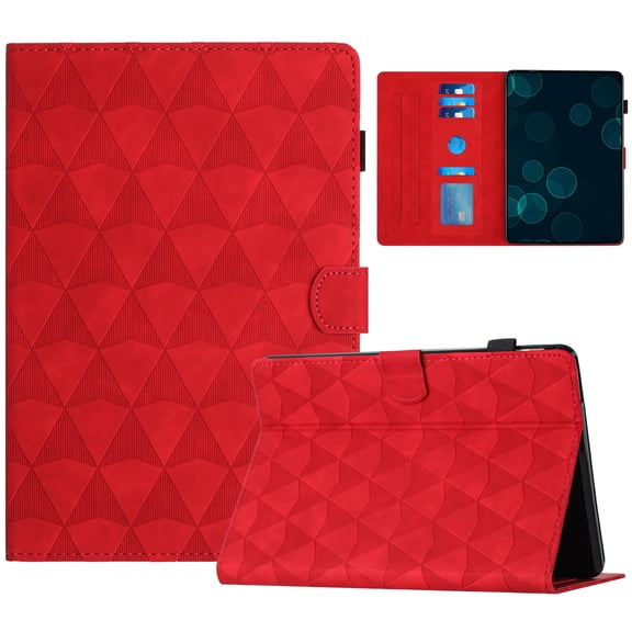Feishell for Amazon Kindle Paperwhite 1/2/3/4 Case, Embossed Pattern PU Leather Wallet Case with Multiple Angles Kickstand & Pencil Holder, Folio Magnectic Cover with Smart Auto Wake/Sleep,Red