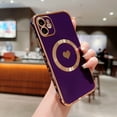 thumbnail image 1 of Feishell for Apple iPhone 11 (6.1 inch) Cute Love Heart Pattern Phone Case for Women Girls,Compatible with Magsafe Charging,Luxury Plating Edge Soft Silicone Shockproof Slim Phone Case,Darkpurple, 1 of 7
