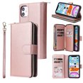 thumbnail image 1 of Feishell for Apple iPhone 11 (6.1 inch) Wallet Case for Women Men,Premium PU Leather Magnetic Clasp Zipper 9 Card Slots Folio Flip Holder Shockproof Purse Phone Case with Wrist Strap,Rosegold, 1 of 8
