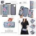 thumbnail image 1 of Feishell for Apple iPhone 11 Crossbody Wallet Detachable Case,for Women Girls,Flower Pattern PU Leather RFID Blocking Multi Card Slots Zipper Phone Case with Shoulder & Hand Strap,Grey, 1 of 12
