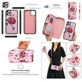 thumbnail image 1 of Feishell for Apple iPhone 11 Crossbody Wallet Detachable Case,for Women Girls,Flower Pattern PU Leather RFID Blocking Multi Card Slots Zipper Phone Case with Shoulder & Hand Strap,Pink, 1 of 12