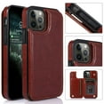 thumbnail image 1 of Feishell for Apple iPhone 12 Mini Wallet Case with Card Holder,Double Magnetic Clasp Back Flip Kickstand Durable PU Leather Shockproof Card Slots Protective Phone Case for Women Men,Brown, 1 of 10