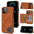 thumbnail image 1 of Feishell for Apple iPhone 12 Pro Max Back Flip Case with Credit Card Slots,Shockproof Durable PU Leather Magnetic Button Adjustable Kickstand Wallet Phone Case for Women Men,Brown, 1 of 6