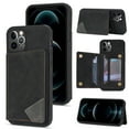 thumbnail image 1 of Feishell for Apple iPhone 12 Pro Max Back Flip Case with Credit Card Slots,Shockproof Durable PU Leather Magnetic Button Adjustable Kickstand Wallet Phone Case for Women Men,Black, 1 of 6