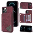 thumbnail image 1 of Feishell for Apple iPhone 12 Pro Max Back Flip Case with Credit Card Slots,Shockproof Durable PU Leather Magnetic Button Adjustable Kickstand Wallet Phone Case for Women Men,Winered, 1 of 6