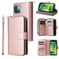 thumbnail image 1 of Feishell for Apple iPhone 13 mini (5.4 inch) Wallet Case for Women Men,Premium PU Leather Magnetic Clasp Zipper 9 Card Slots Folio Flip Holder Shockproof Purse Phone Case with Wrist Strap,Rosegold, 1 of 8