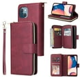 thumbnail image 1 of Feishell for Apple iPhone 14 Plus (6.7 inch) Wallet Case for Women Men,Premium PU Leather Magnetic Clasp Zipper 9 Card Slots Folio Flip Holder Shockproof Purse Phone Case with Wrist Strap,Winered, 1 of 8