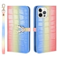 thumbnail image 1 of Feishell for Apple iPhone 14 Pro Max Wallet Case with Wrist Strap,Fashion Gradient PU Leather Deer Magnetic Buckle Folio Flip Stand Credit Card Holder Shockproof Protective Phone Cover,Blue, 1 of 7