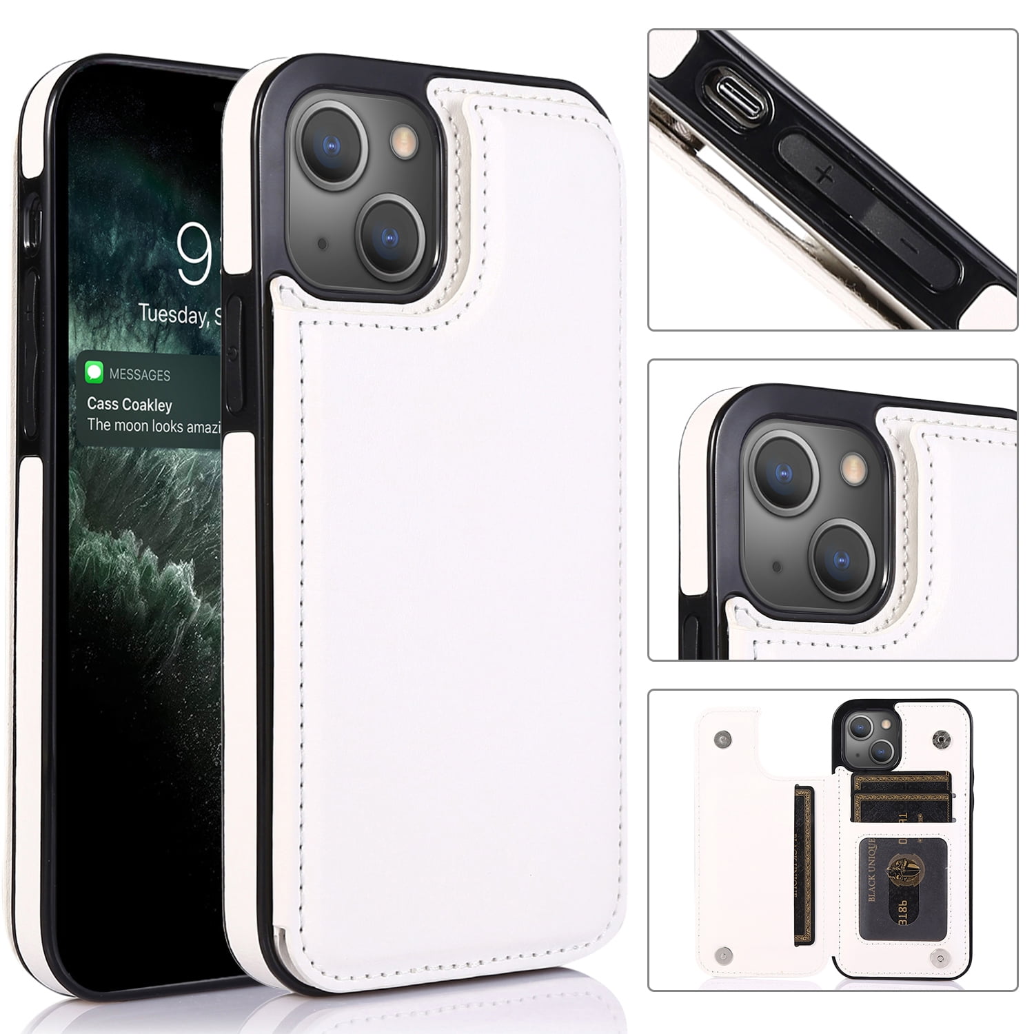 Knoowcase For IPhone 14 Case Shockproof Marble PU Leather Wallet