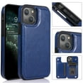 thumbnail image 1 of Feishell for Apple iPhone 14 Wallet Case with Card Holder,Double Magnetic Clasp Back Flip Kickstand Durable PU Leather Shockproof Card Slots Protective Phone Case for Women Men,Darkblue, 1 of 10