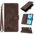 thumbnail image 1 of Feishell for Apple iPhone 15 Plus 6.7 inch Wallet Case with Wrist Strap,Flip Cover with Embossed Pattern PU Leather Kickstand Credit Card Slots Magnetic Clasp Folio Purse Phone Case,Brown, 1 of 7