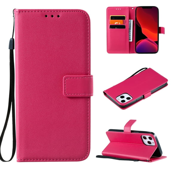 Feishell for Apple iPhone 15 Pro Wallet Case for Women Men Durable PU Leather Magnetic Buckle Folio Flip Stand Protective Phone Case with Card Slots & Kickstand,Rose